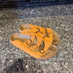 Birkenstock Florida 3 Strap Suede Sandals Camel Tan Women's EU Sz 41 US 10 W